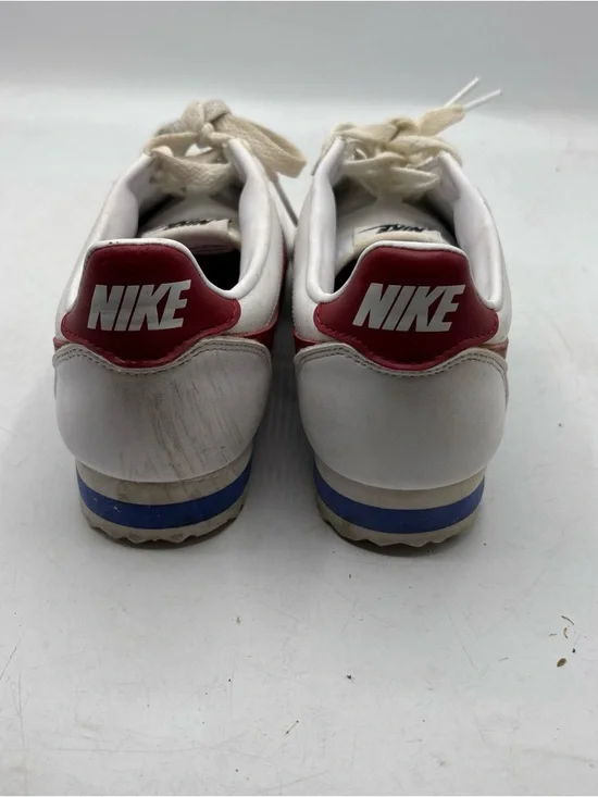 Nike White Sneakers with Red Swoosh and Blue Trim - Picture 4 of 8